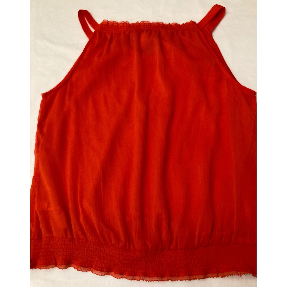 White House‎ Black Market Orange Sleeveless Top Embroidered Blouse - Picture 9 of 10